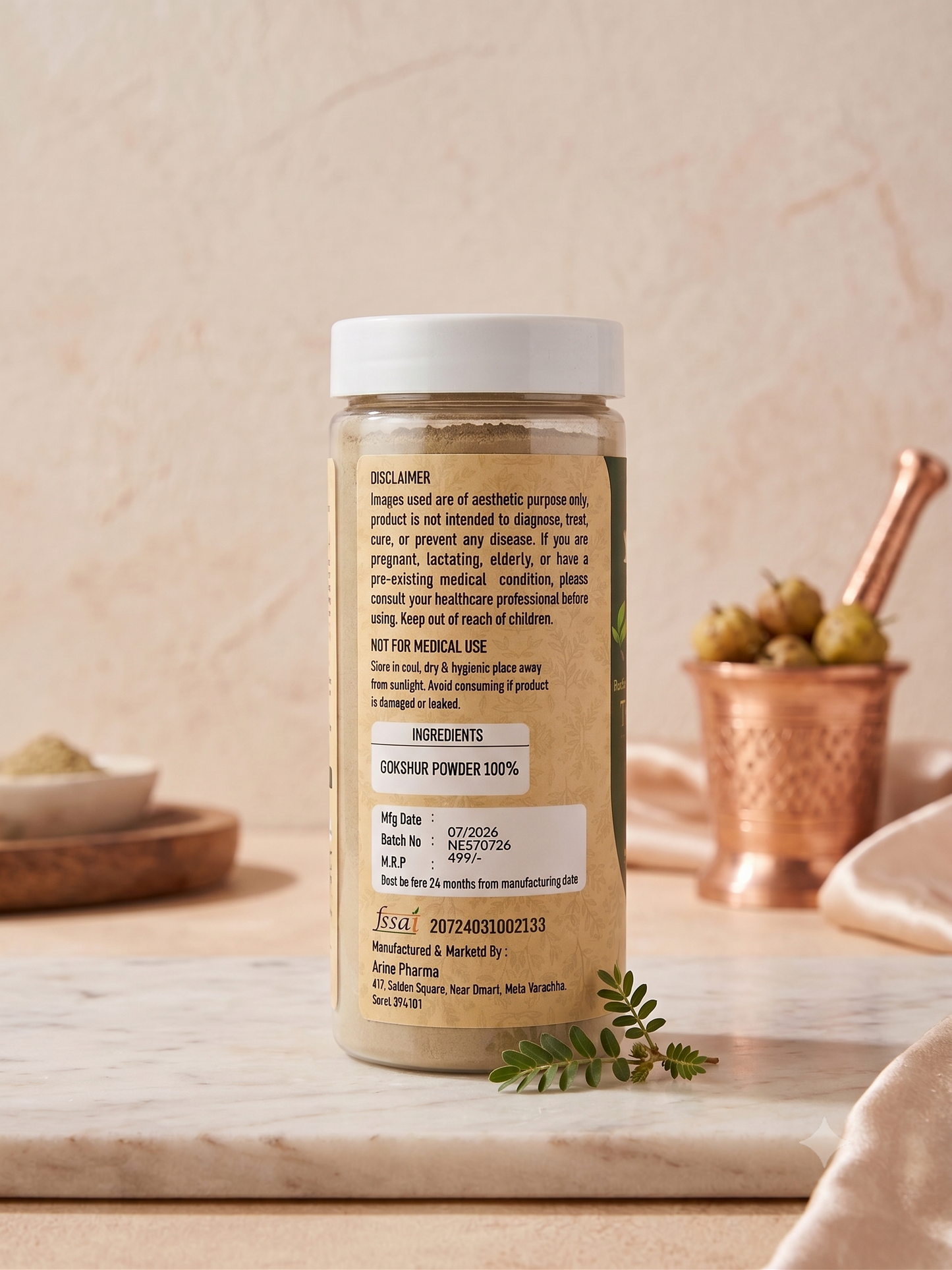 NESTVEDA Gokshur Powder | 100% Pure Gokshur Powder