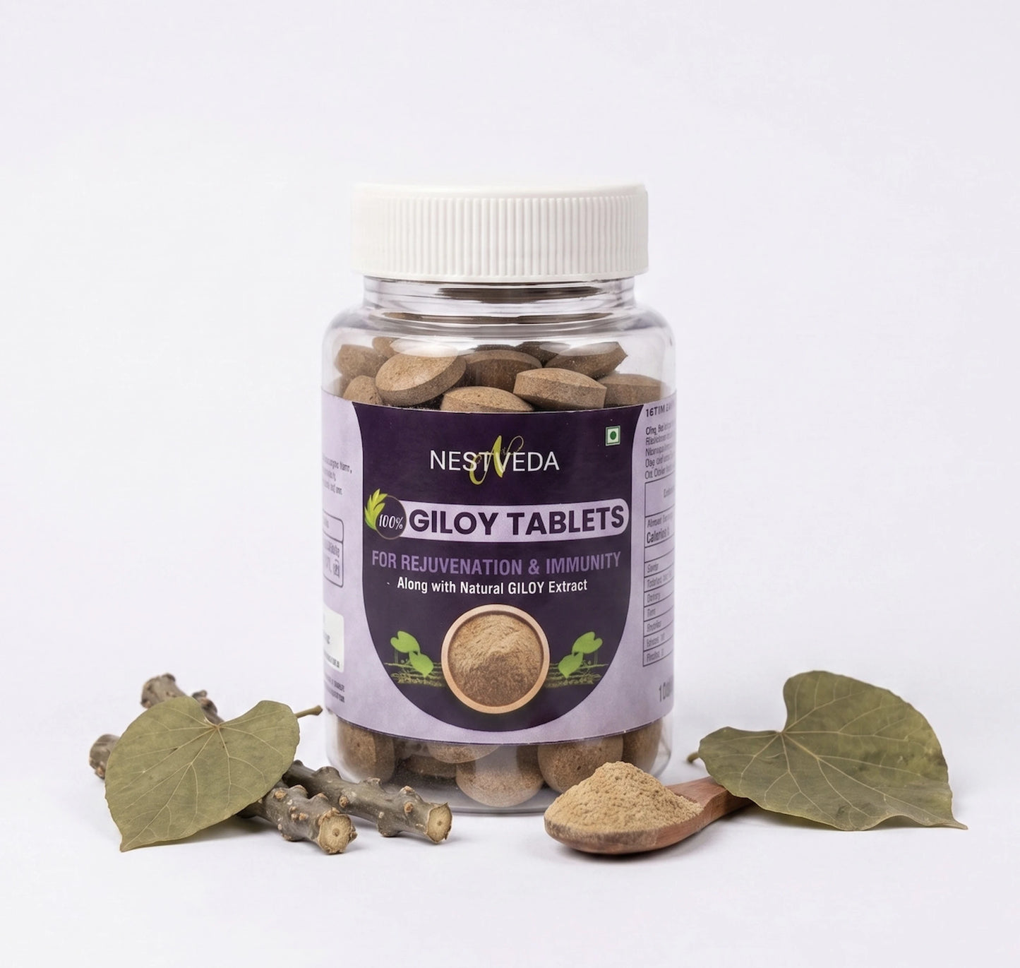 NestVeda 100% Giloy Tablets for Rejuvenation & Immunity | 500 mg | 120 Tablets