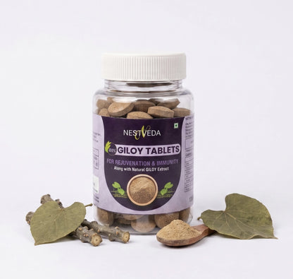 NestVeda 100% Giloy Tablets for Rejuvenation & Immunity | 500 mg | 120 Tablets