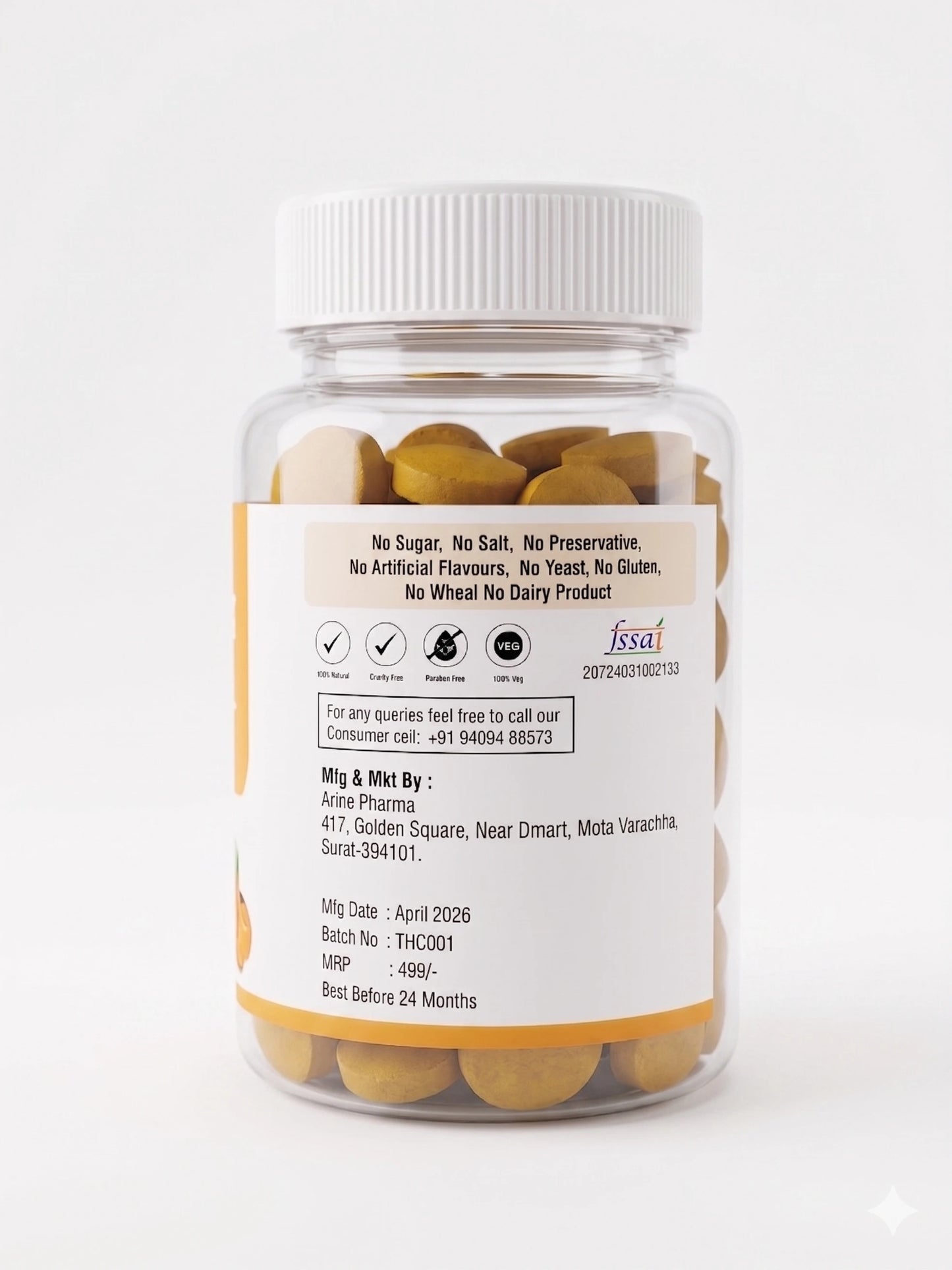 NestVeda Pure Turmeric Extract Tablets 500 mg | Natural Haldi with Curcumin | Daily Wellness Support | 60 Tablets