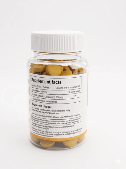NestVeda Pure Turmeric Extract Tablets 500 mg | Natural Haldi with Curcumin | Daily Wellness Support | 60 Tablets