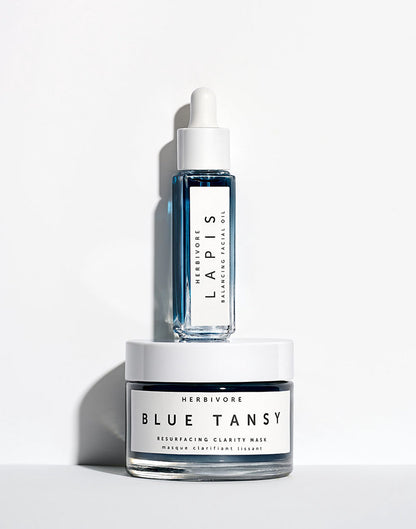 Lapis Balancing Facial Oil + Blue Tansy Resurfacing Clarity Mask, Skincare Set