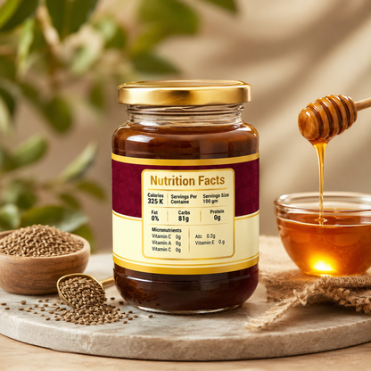 NESTVEDA Ajwain Honey | Raw Natural Honey Infused with Ajwain