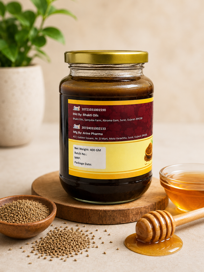 NESTVEDA Ajwain Honey | Raw Natural Honey Infused with Ajwain