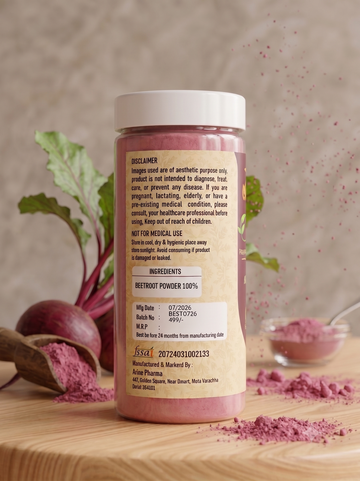 NESTVEDA Beetroot Powder | 100% Pure NESTVEDA Beetroot Powder