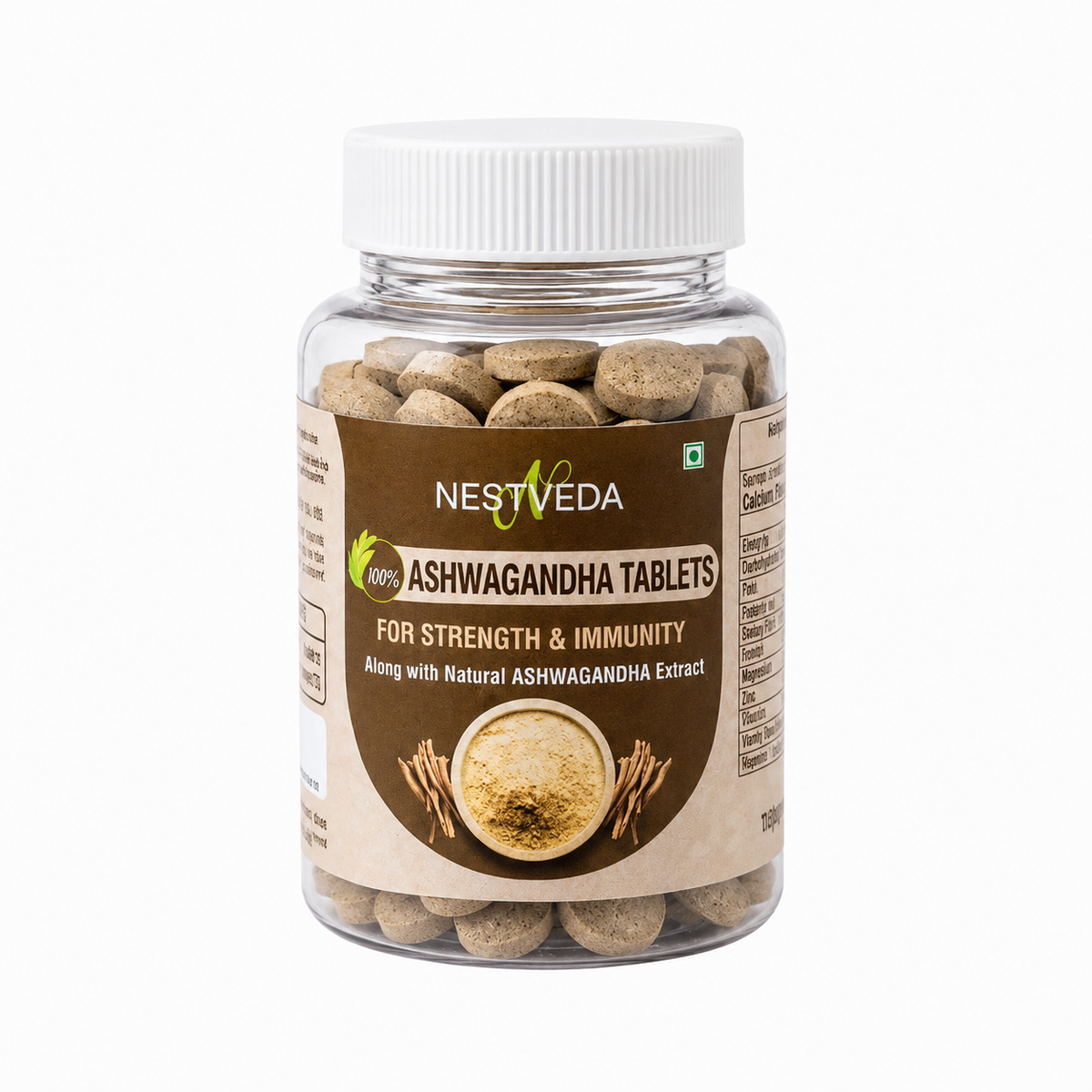 NestVeda 100% Pure Ashwagandha Tablets 500 mg | Stress Relief, Strength & Immunity Support | 120 Tablets