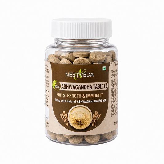 NestVeda 100% Pure Ashwagandha Tablets 500 mg | Stress Relief, Strength & Immunity Support | 120 Tablets