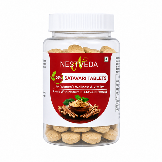 NestVeda 100% Pure Shatavari Tablets 500 mg | Women's Wellness & Vitality Support | Ayurvedic Herbal Supplement | 120 Tablets