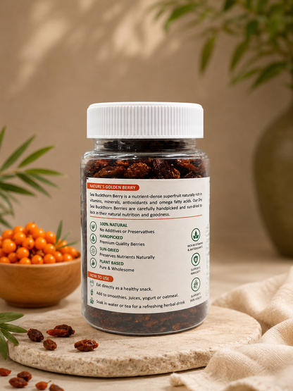 Nestveda Dry Sea Buckthorn Berry | 100% Pure Dry Sea Buckthorn Berry