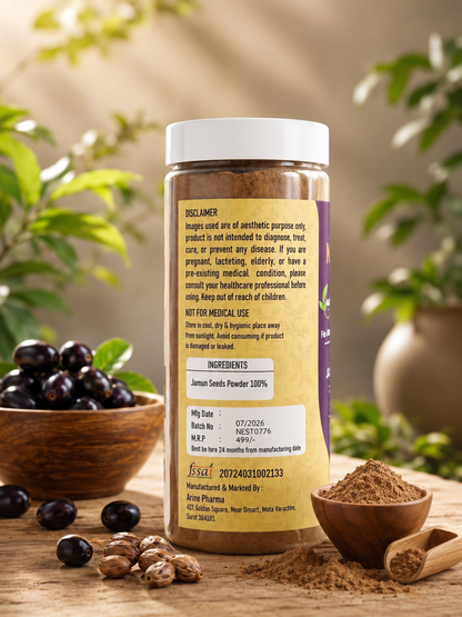 NESTVEDA Jamun Seed Powder | 100% Pure Jamun Seed Powder