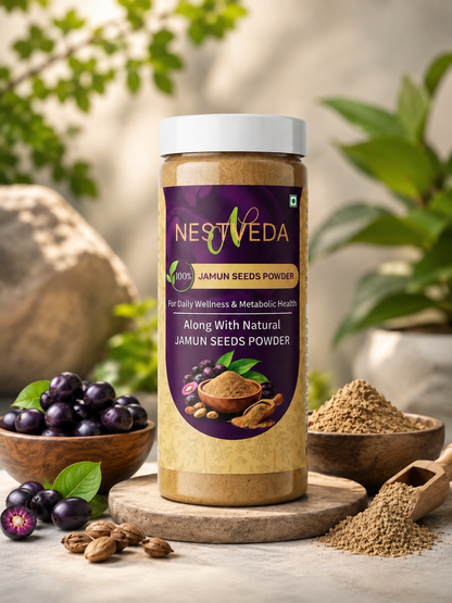 NESTVEDA Jamun Seed Powder | 100% Pure Jamun Seed Powder
