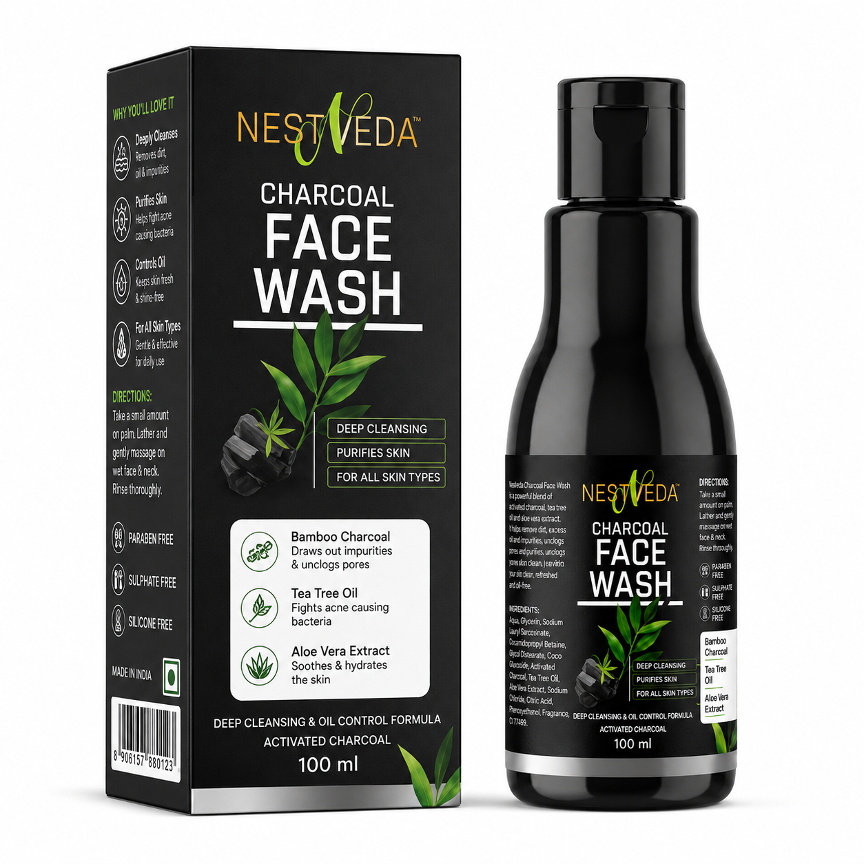 Nestveda Charcoal Face Wash