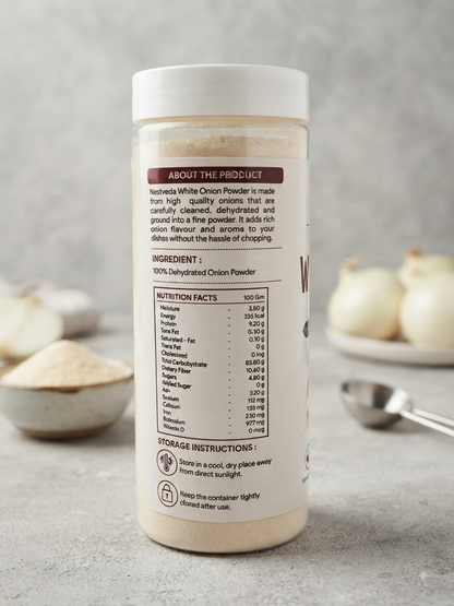 NESTVEDA White Onion Powder | 100% Pure White Onion Powder