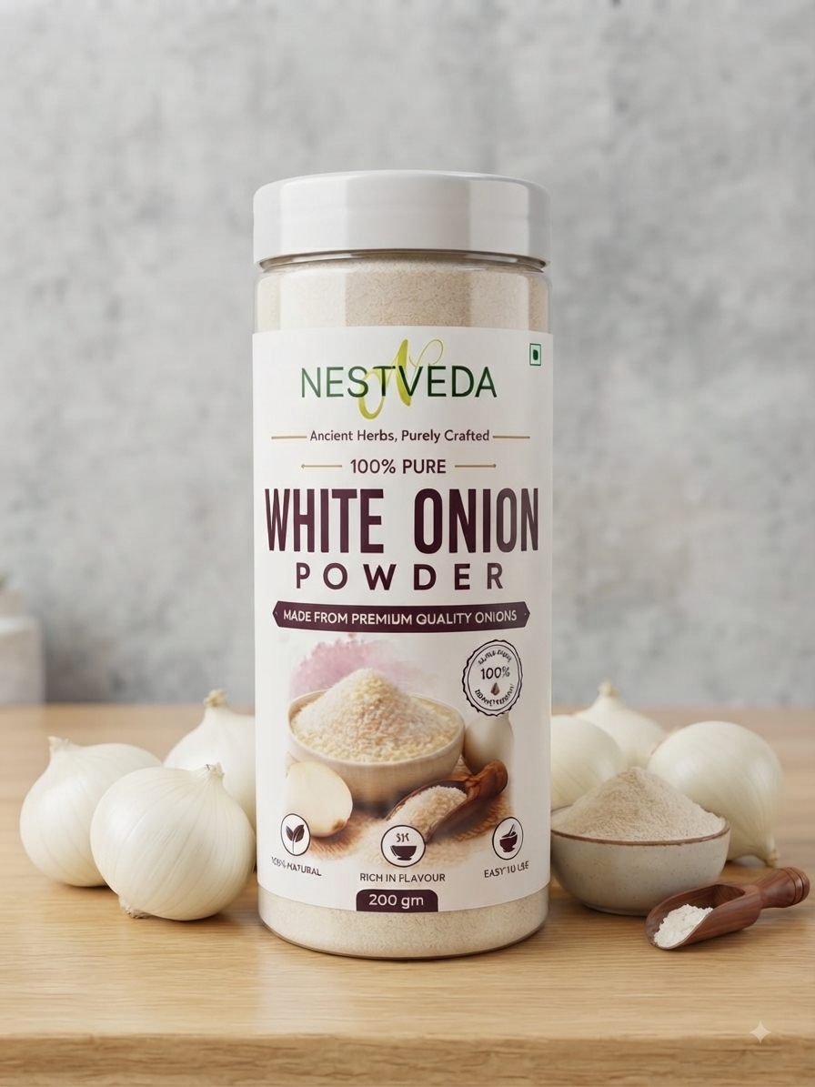 NESTVEDA White Onion Powder | 100% Pure White Onion Powder