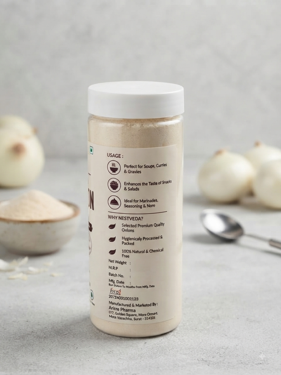 NESTVEDA White Onion Powder | 100% Pure White Onion Powder