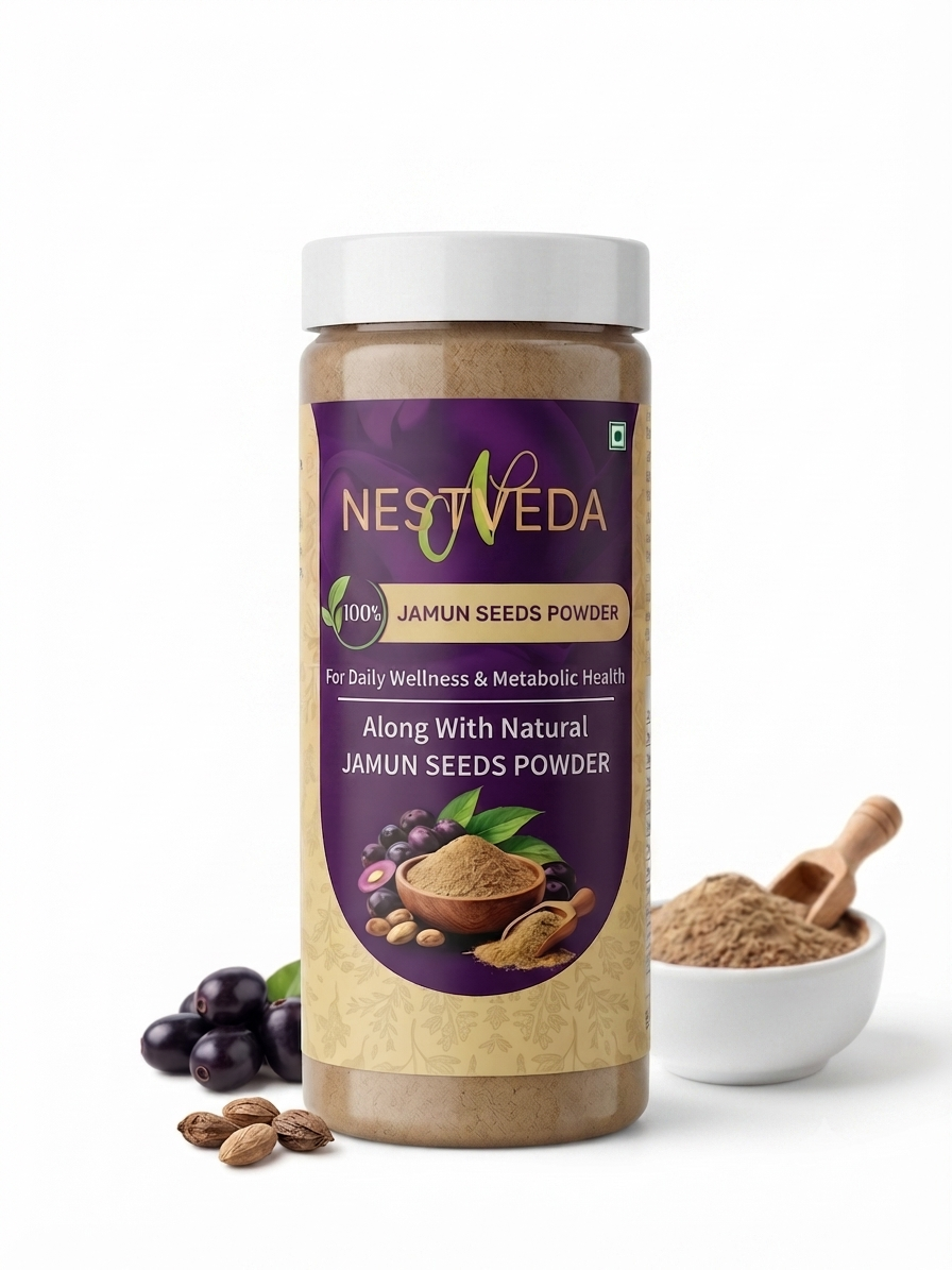 NESTVEDA Jamun Seed Powder | 100% Pure Jamun Seed Powder