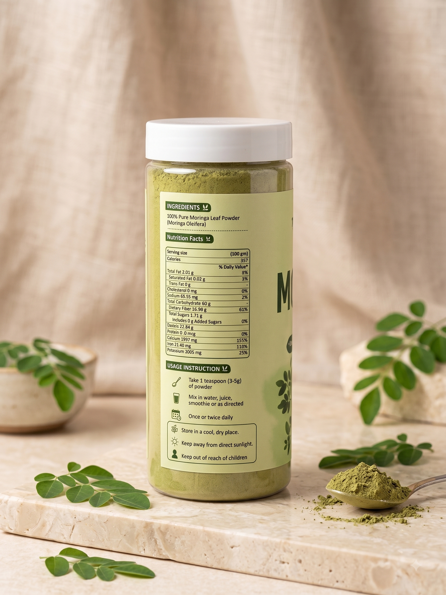 NESTVEDA Moringa Powder | 100% Pure Moringa Powder