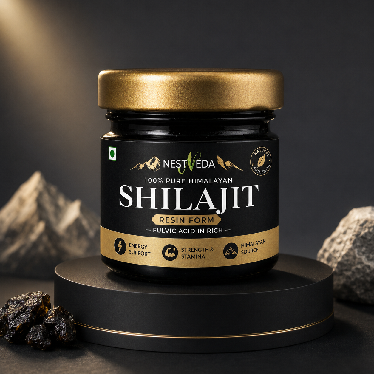 Nestveda Shilajit Resin | 100% pure Himalayan Shilajit Resin