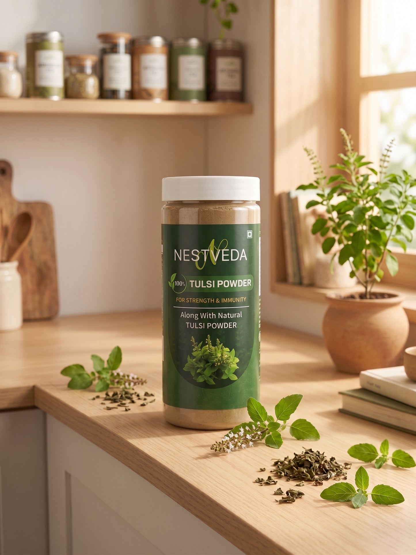 NESTVEDA Tulsi Powder | 100% Pure Tulsi Powder